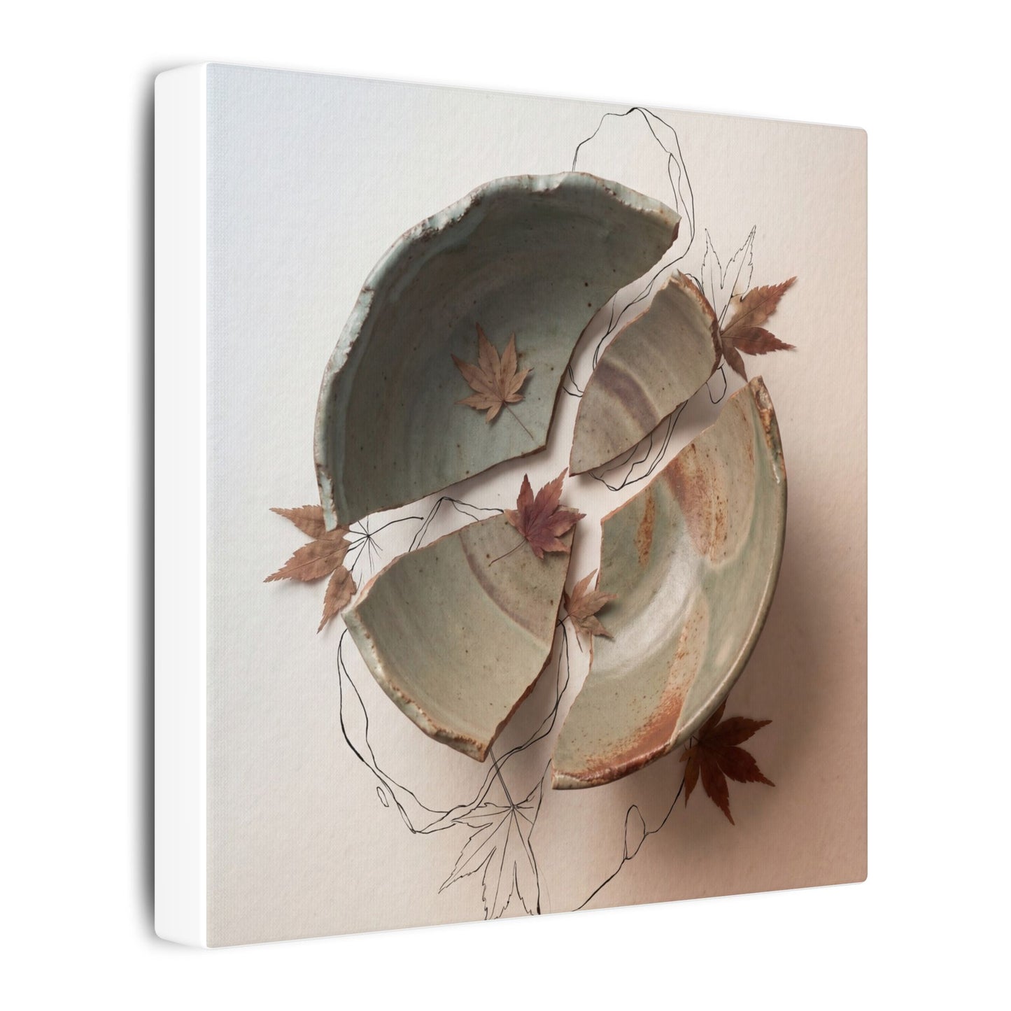 Dawn Ceramic Bowl Canvas Art - Japandi Fukinsei