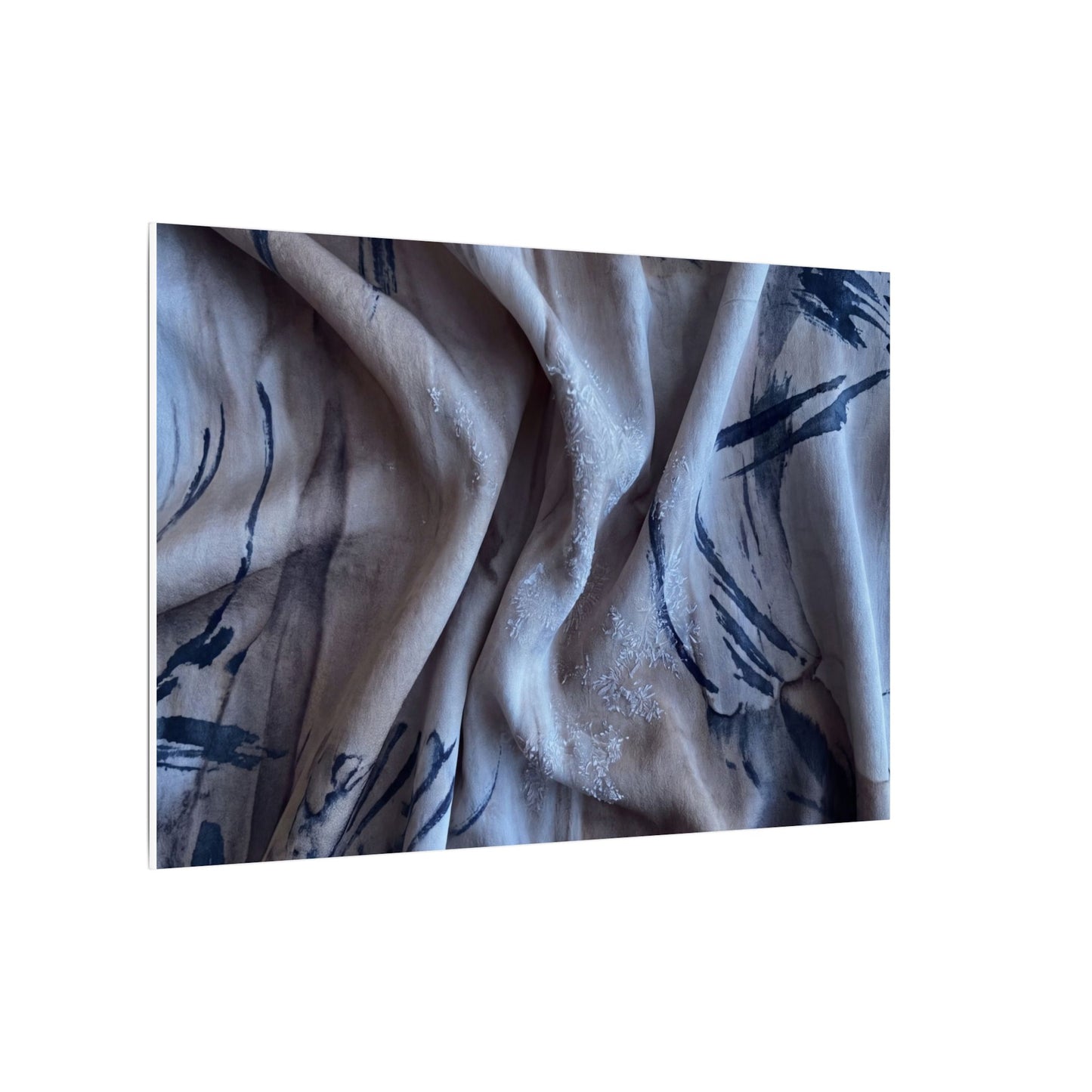 Silk Drape Winter Canvas Art | Japandi Earthy Design