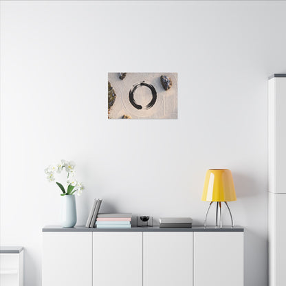 Rock Garden Canvas Art | Winter Zen Enso Art