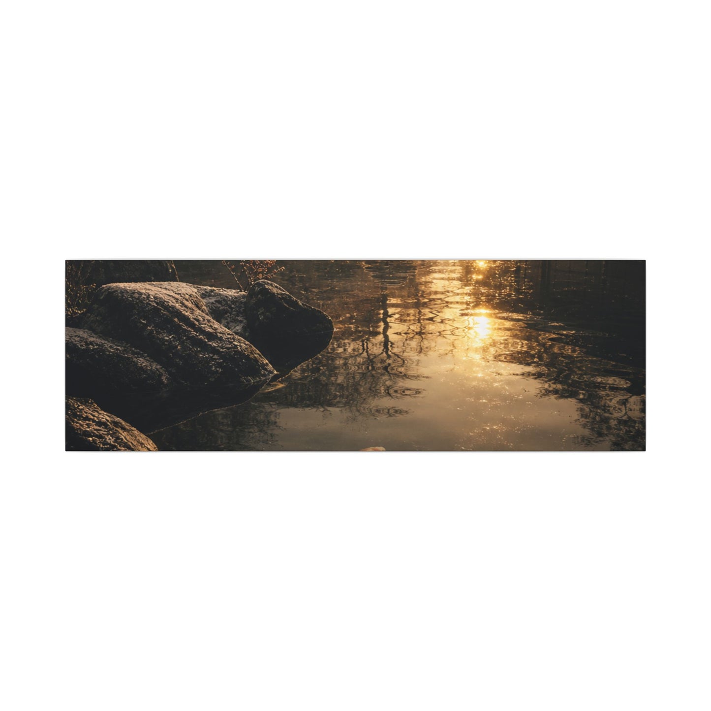 Winter Koi Pond Shadow Zen Canvas Art | Bold Decor