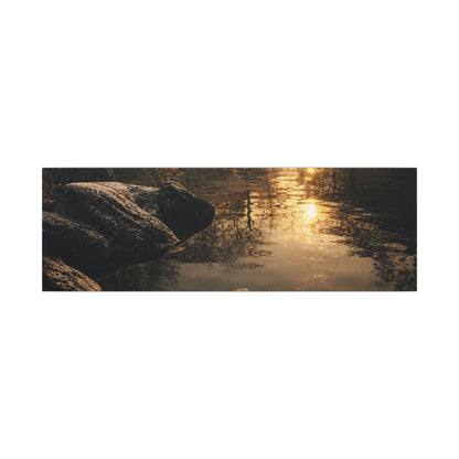 Winter Koi Pond Shadow Zen Canvas Art | Bold Decor