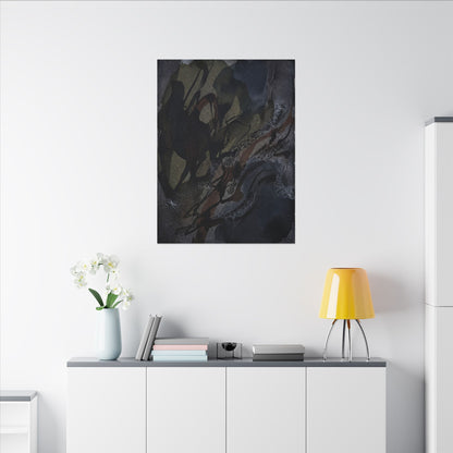 Shadow Play Winter Canvas Art | Dark Japandi Luxurious Design