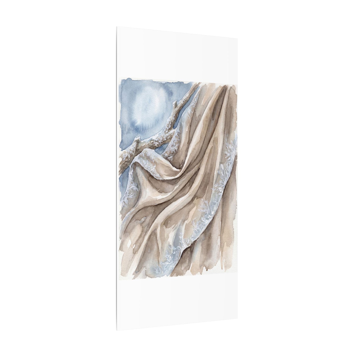 Silk Drape Winter Canvas Art | Japandi Cozy Design