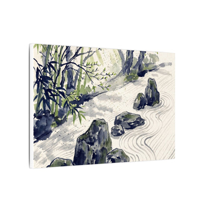 Dappled Rock Garden Canvas Art - Zen Mono No Aware