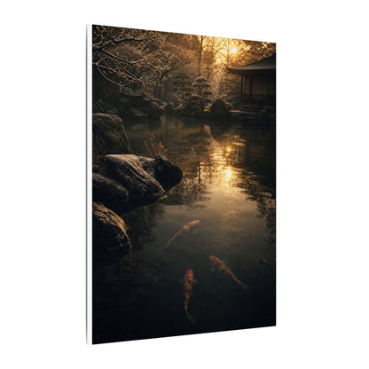 Winter Koi Pond Shadow Zen Canvas Art | Bold Decor