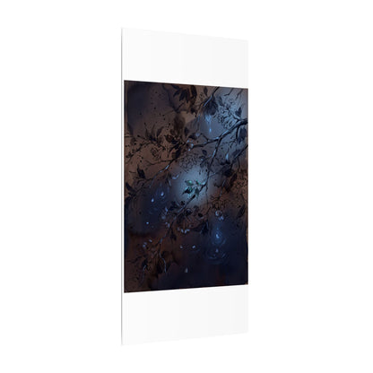 Bold Cherry Blossom Canvas Art - Charcoal Ink Dark Japandi