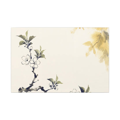 Kanso Cherry Blossom Canvas Art - Zen Sumi E