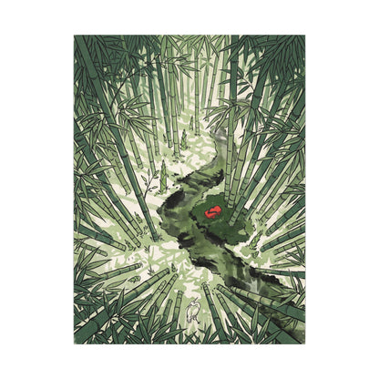 Peaceful Bamboo Grove Canvas Art - Ukiyo E Inspired Zen