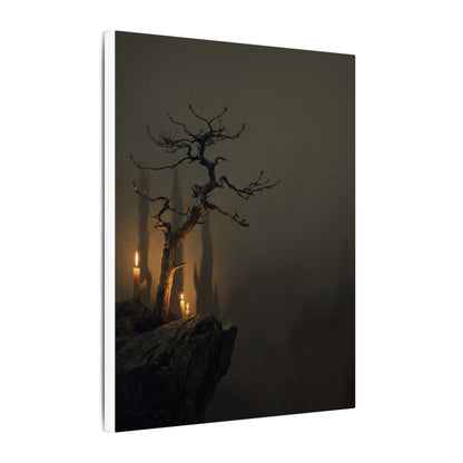 Ma Pine Tree Canvas Art - Dark Japandi Shadow Zen