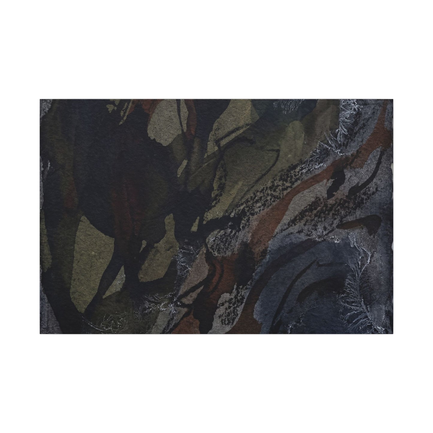 Shadow Play Winter Canvas Art | Dark Japandi Luxurious Design Art Print