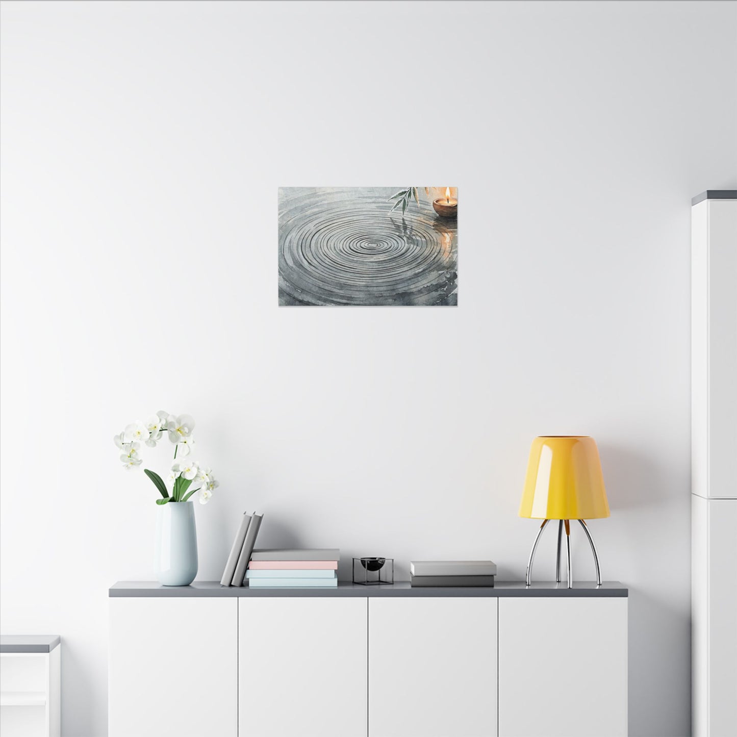 Water Ripple Sumi E Canvas Art | Calm Zen Art
