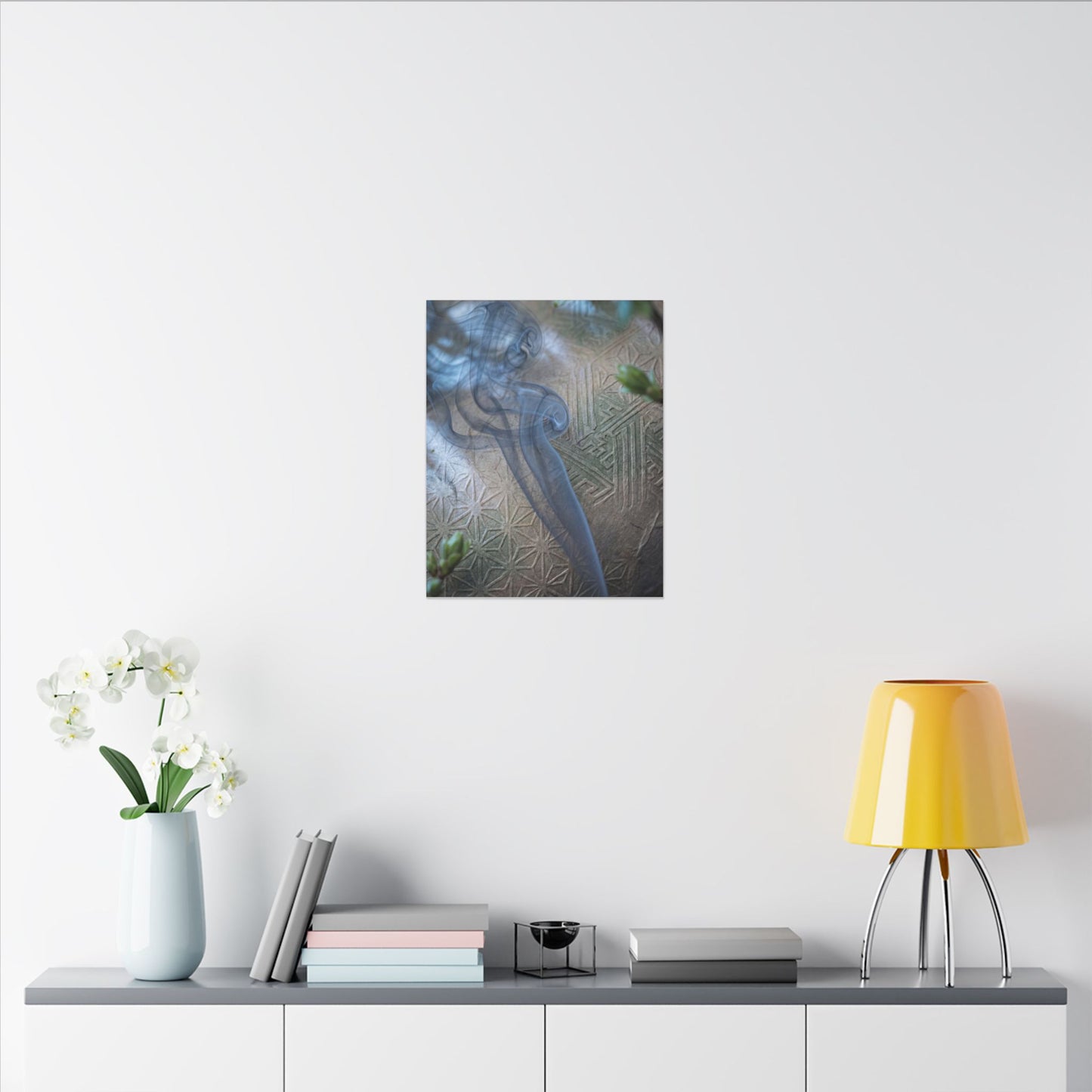 Spring Incense Smoke Japanese Pattern Canvas Art | Neutral Decor