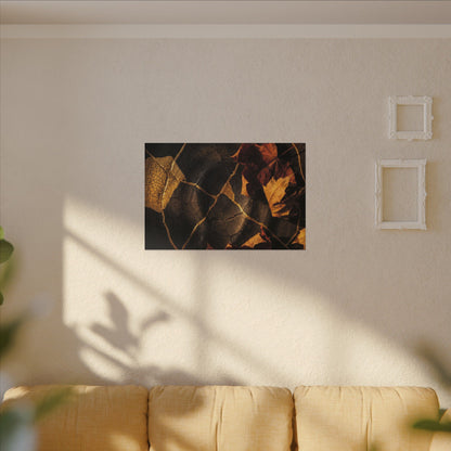 Resilient Shadow Play Canvas Art - Crackle Gold Kintsugi