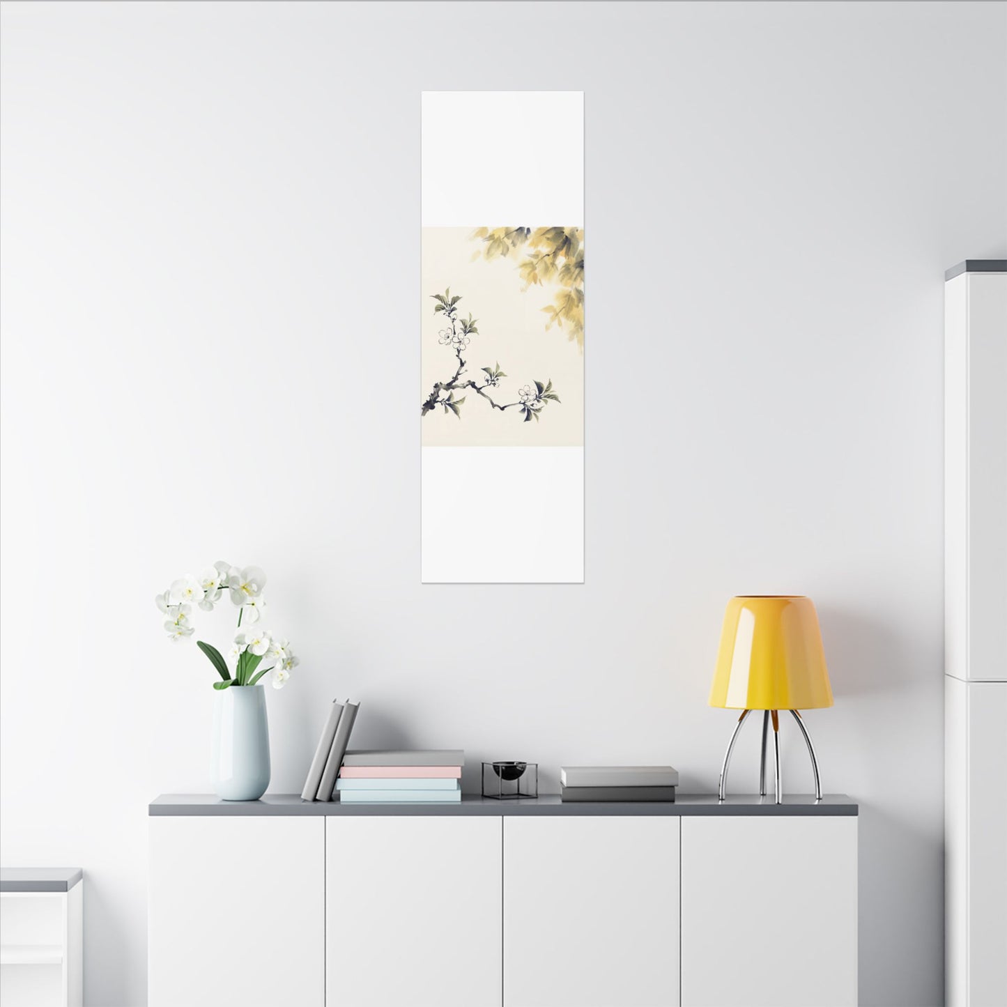 Kanso Cherry Blossom Canvas Art - Zen Sumi E