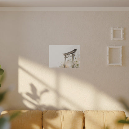Fukinsei Torii Gate Canvas Art - Japandi Watercolor