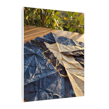 Golden Hour Paper Fold Canvas Art - Kintsugi Ma