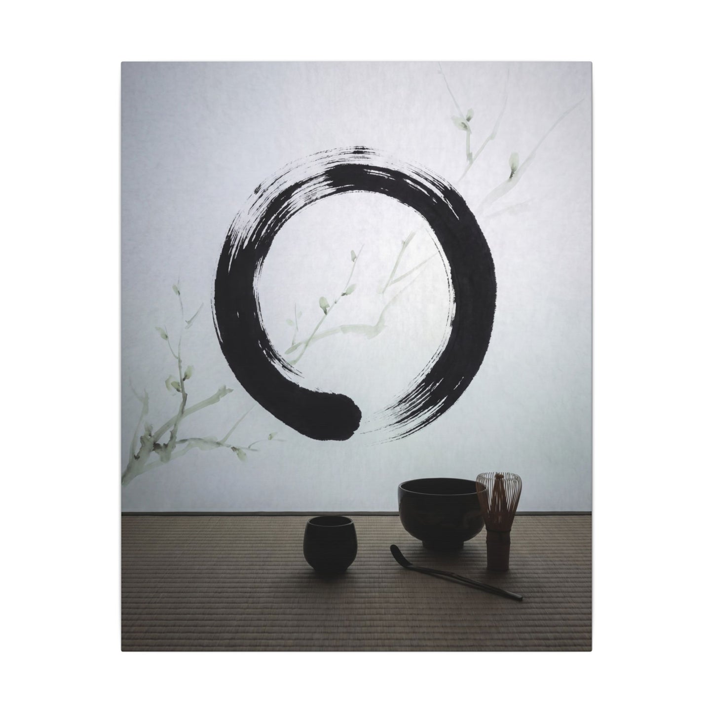 Tea Ceremony Enso Canvas Art | Peaceful Zen Art