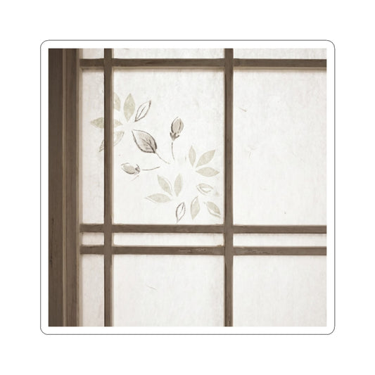 Shoji Screen Japanese Pattern Sticker | Earthy Japandi Art