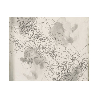 Shadow Play Spring Canvas Art | Dark Japandi Sophisticated Design