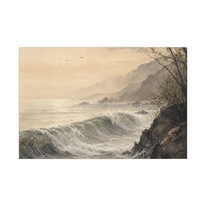 Ocean Wave Spring Canvas Art | Japandi Elegant Design