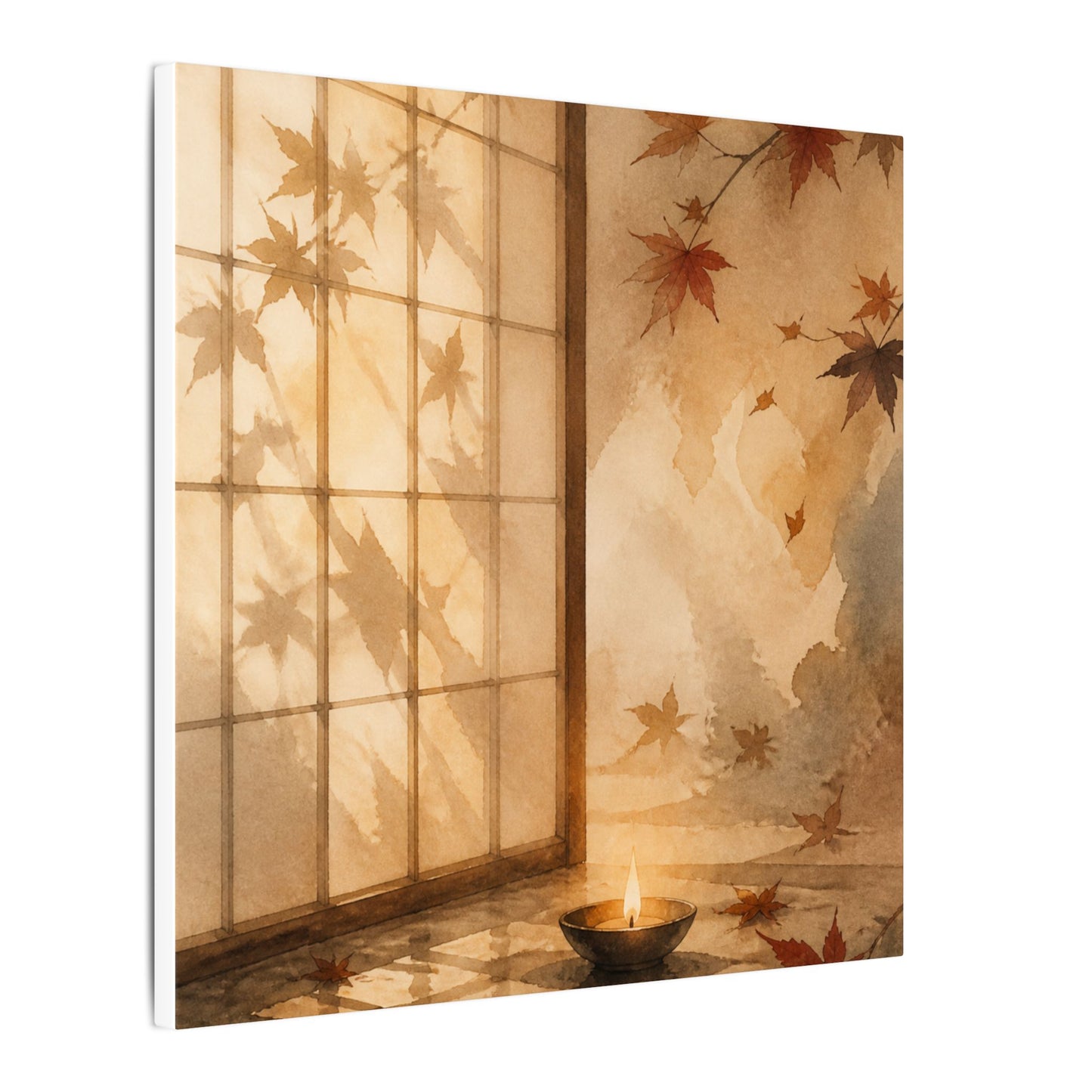 Candlelight Shoji Screen Canvas Art - Japandi Ma