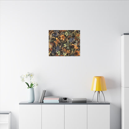 Spring Dried Flowers Japanese Pattern Canvas Art | Warm Decor