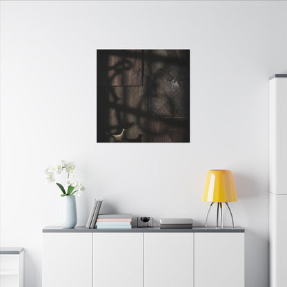 Dark Japandi Shadow Play in Candlelight | Dark Texture Canvas Art