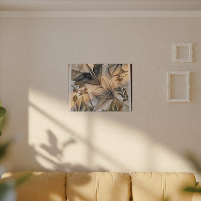 Golden Hour Paper Fold Canvas Art - Japandi Seijaku