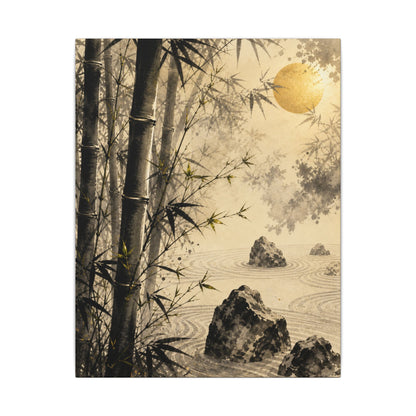 Peaceful Bamboo Grove Canvas Art - Karesansui Zen