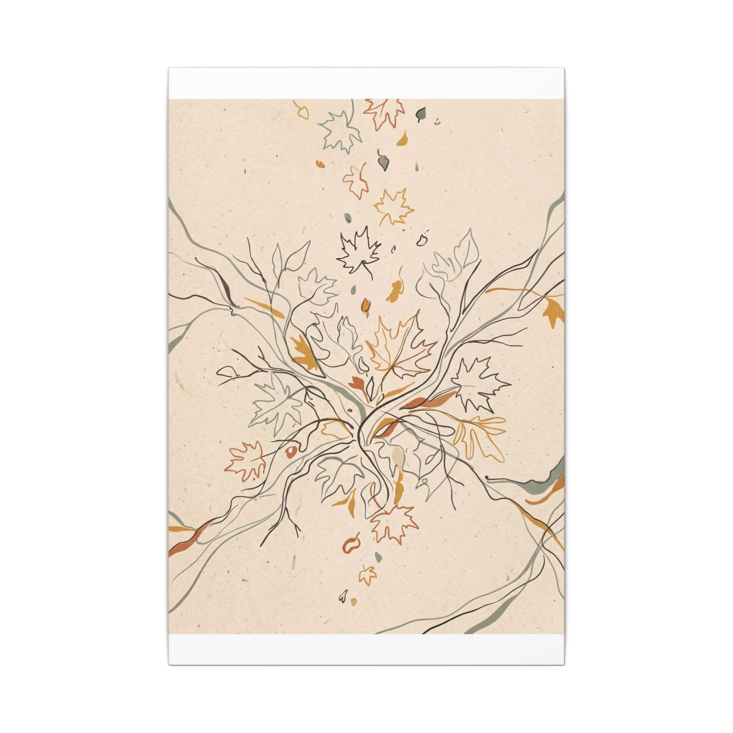 Warm Shadow Play Canvas Art - Minimal Line Japandi