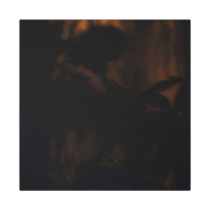 Shadow Play Summer Canvas Art | Dark Japandi Sophisticated Design
