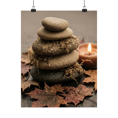 River Stones Texture Wall Art Print | Elegant Japandi Art Art Print