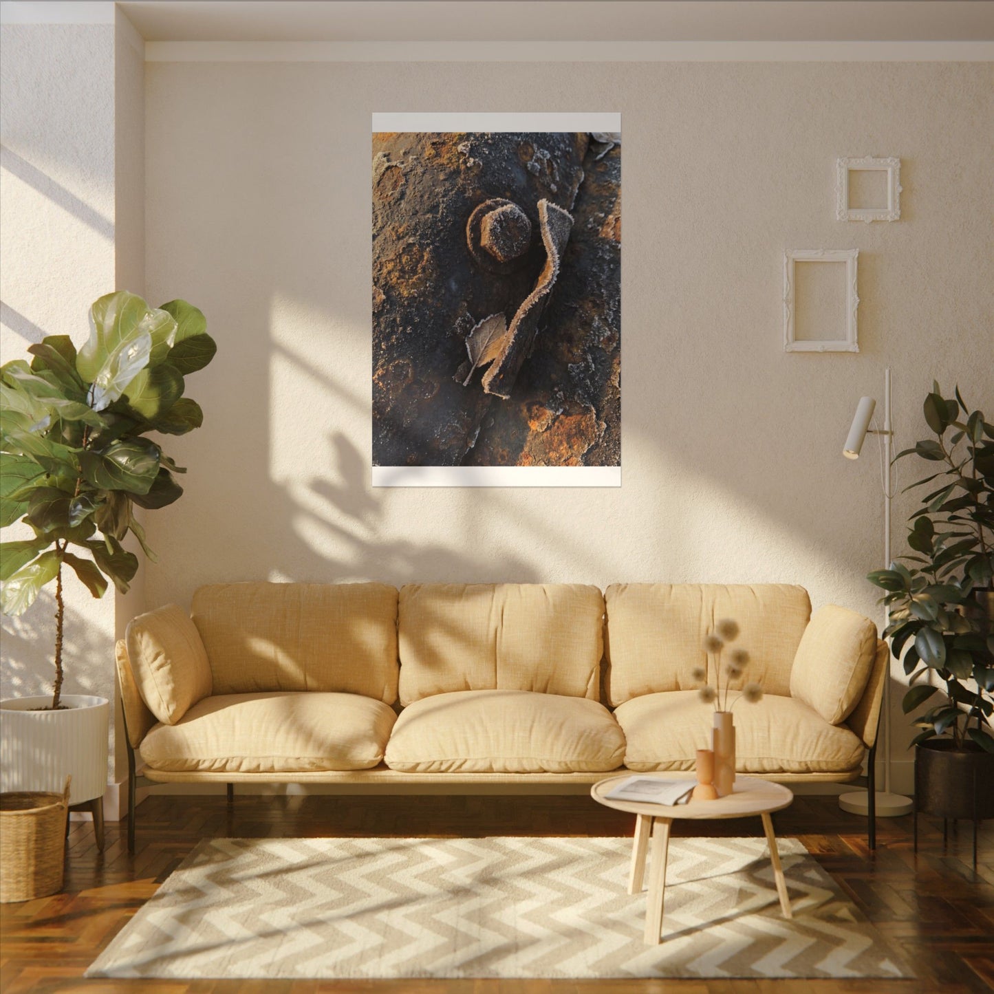 Moody Rust Patina Canvas Art - Moody Minimal Dark Japandi