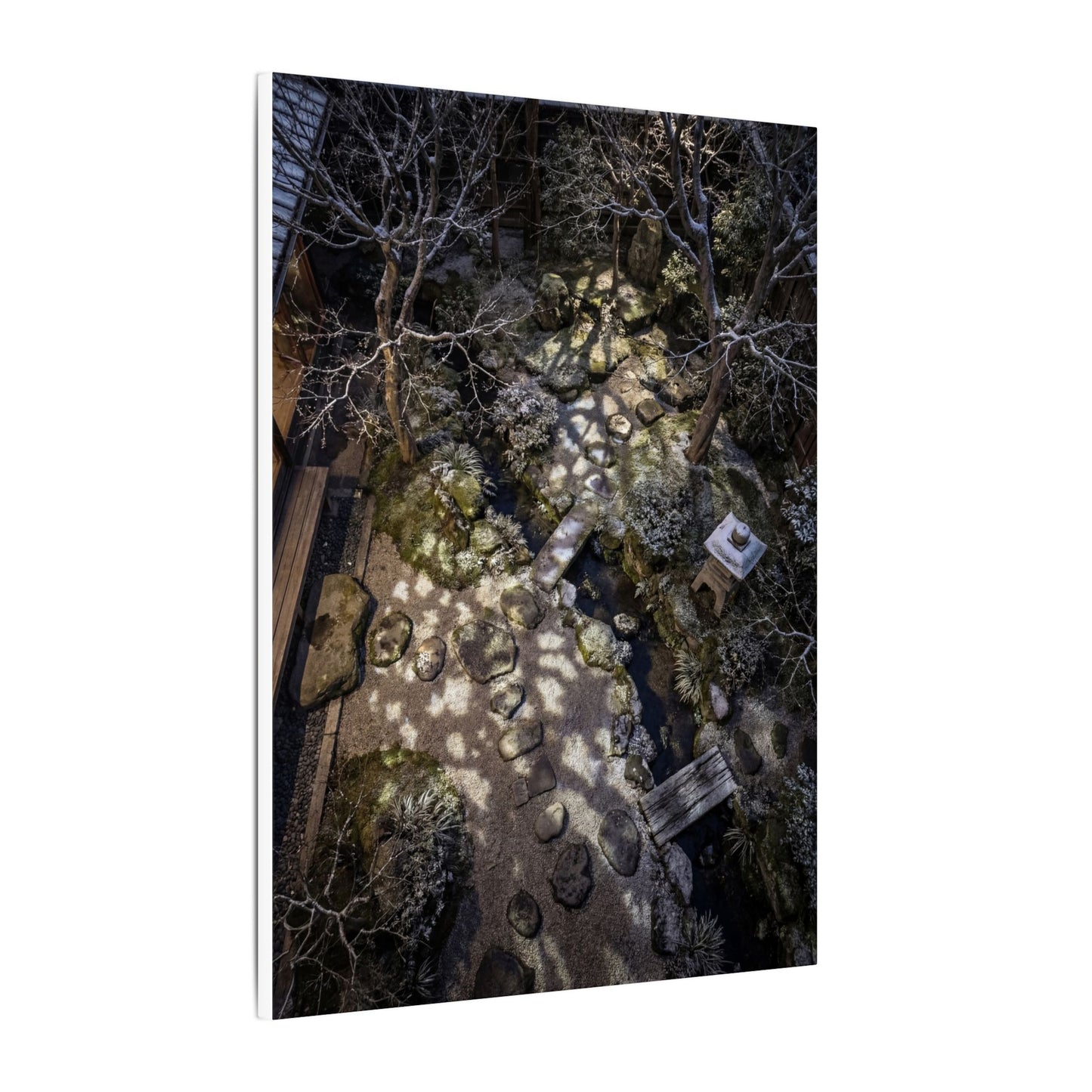 Moonlit Garden Japanese Pattern Canvas Art | Elegant Japandi Art