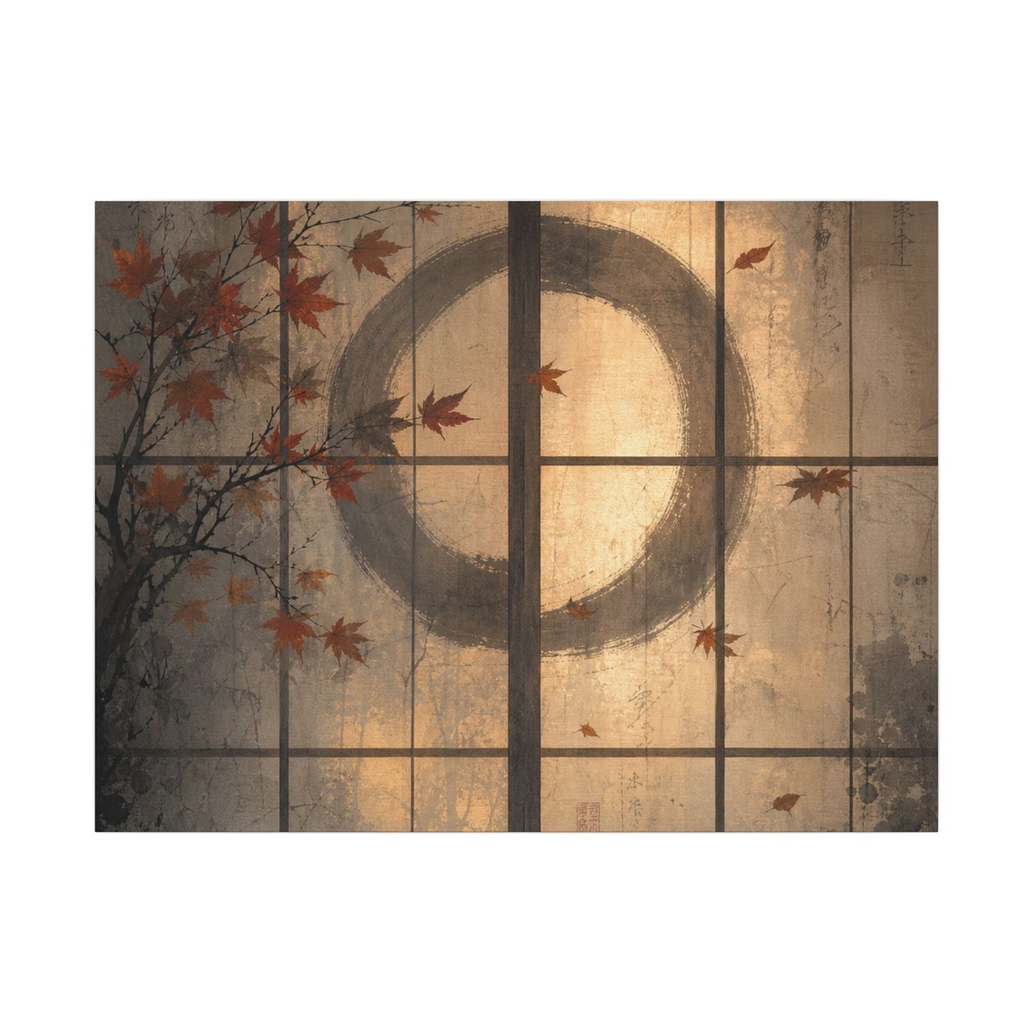 Shoji Screen Texture Canvas Art | Earthy Japandi Art