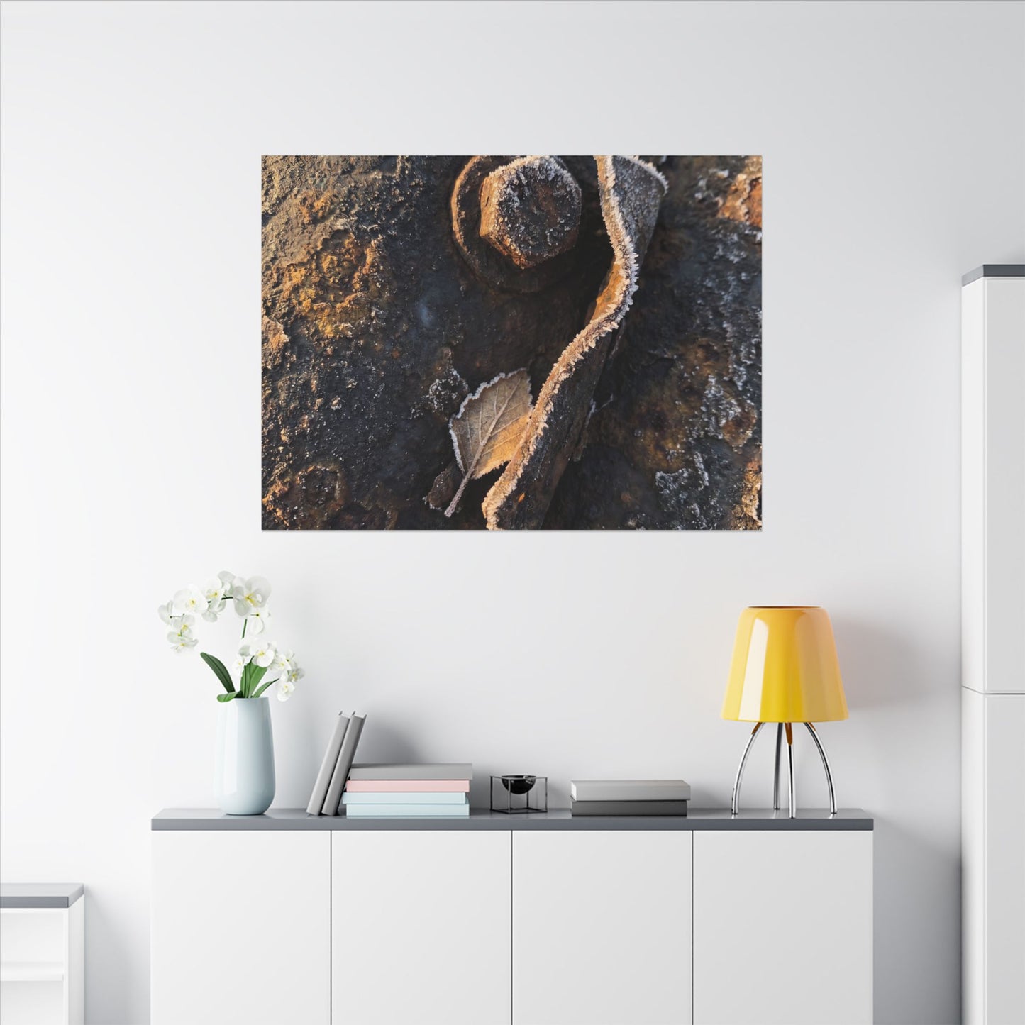 Moody Rust Patina Canvas Art - Moody Minimal Dark Japandi