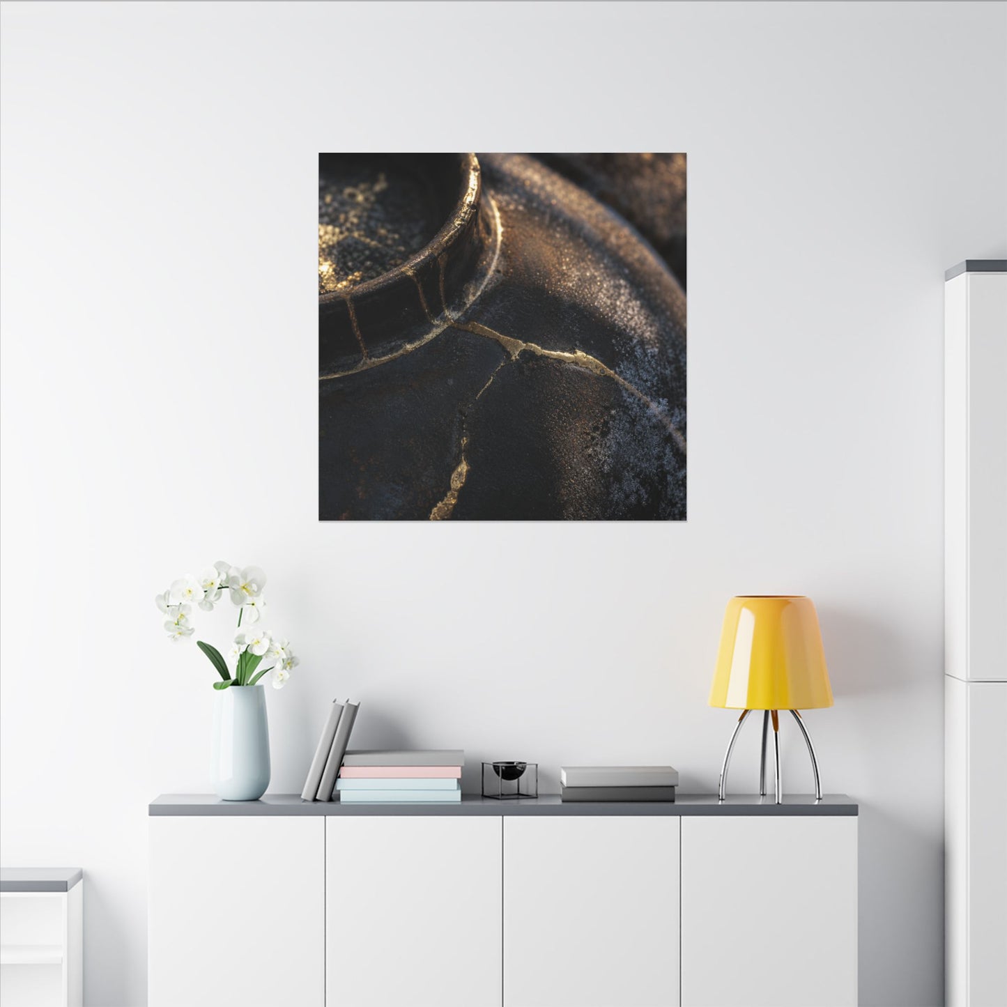 Kintsugi Rust Patina in Golden Hour | Broken Beauty Canvas Art