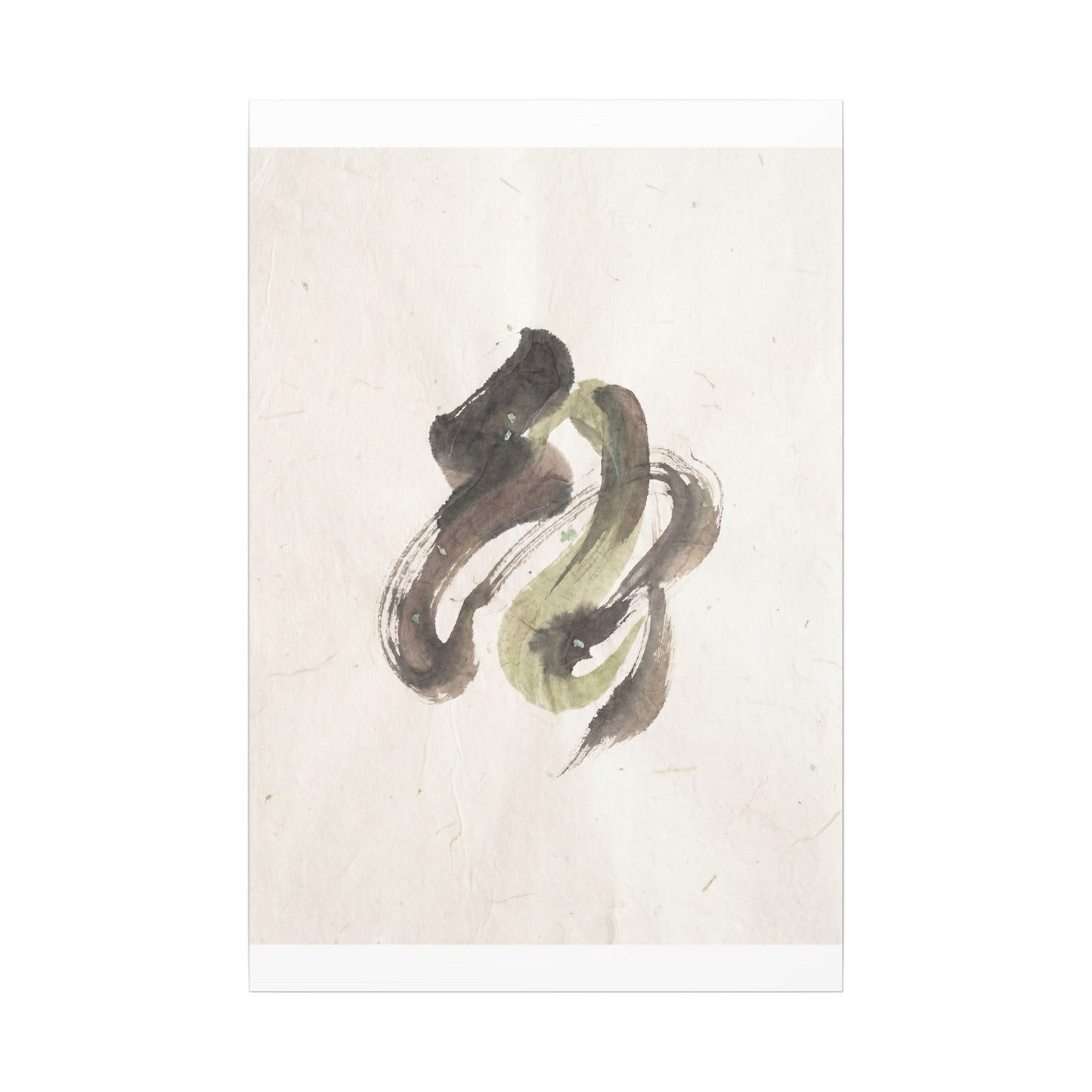 Ink Brushstroke Canvas Art | Spring Japandi Japanese Pattern Art
