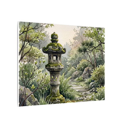 Neutral Stone Lantern Canvas Art - Watercolor Japandi