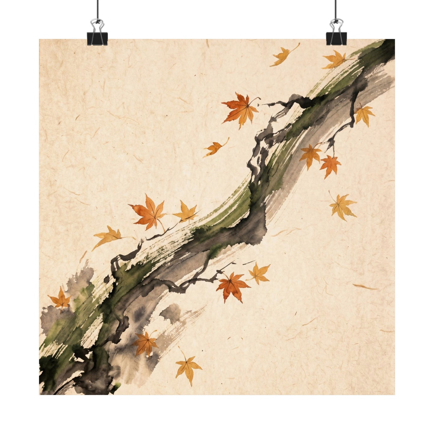 Ma Ink Brushstroke Wall Art Print - Zen Ukiyo E Inspired