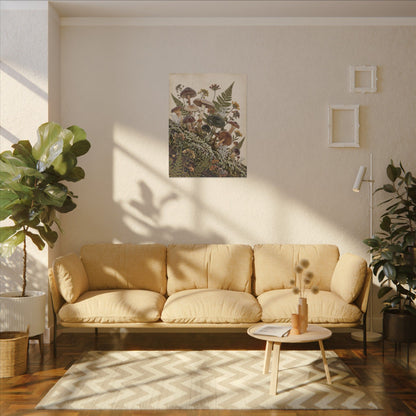 Winter Wild Mushrooms Herbarium Canvas Art | Enchanting Decor