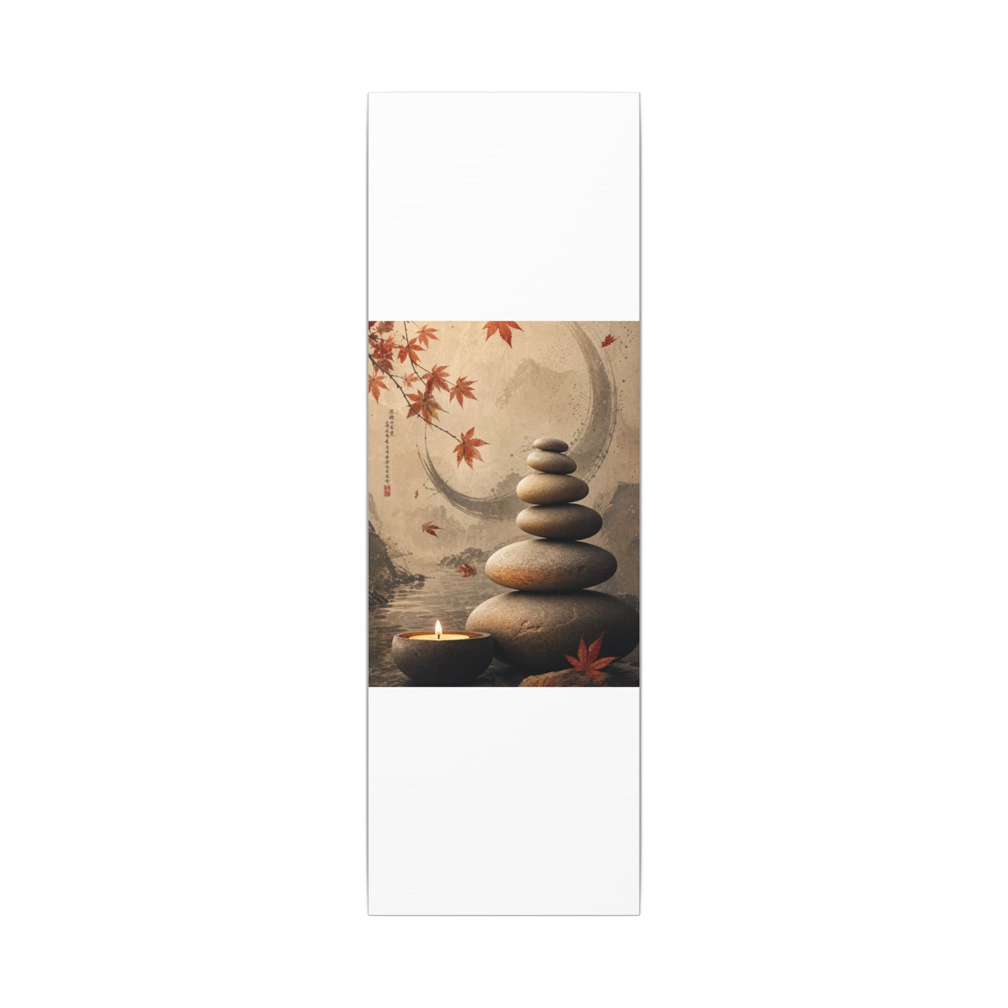 Japandi River Stones in Candlelight | Japanese Pattern Canvas Art