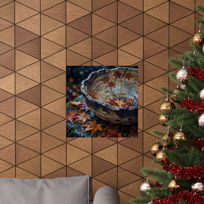 Autumn Ceramic Bowl Japanese Pattern Wall Art Print | Earthy Decor