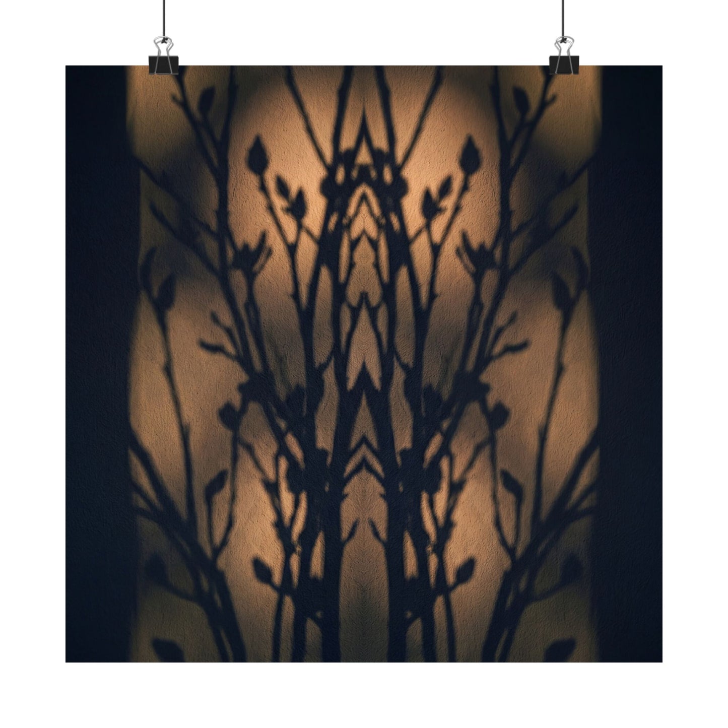 Golden Hour Shadow Play Wall Art Print - Dark Japandi Seijaku