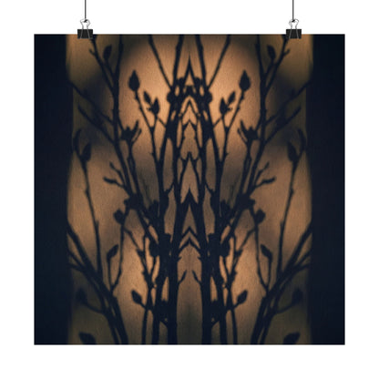 Golden Hour Shadow Play Wall Art Print - Dark Japandi Seijaku