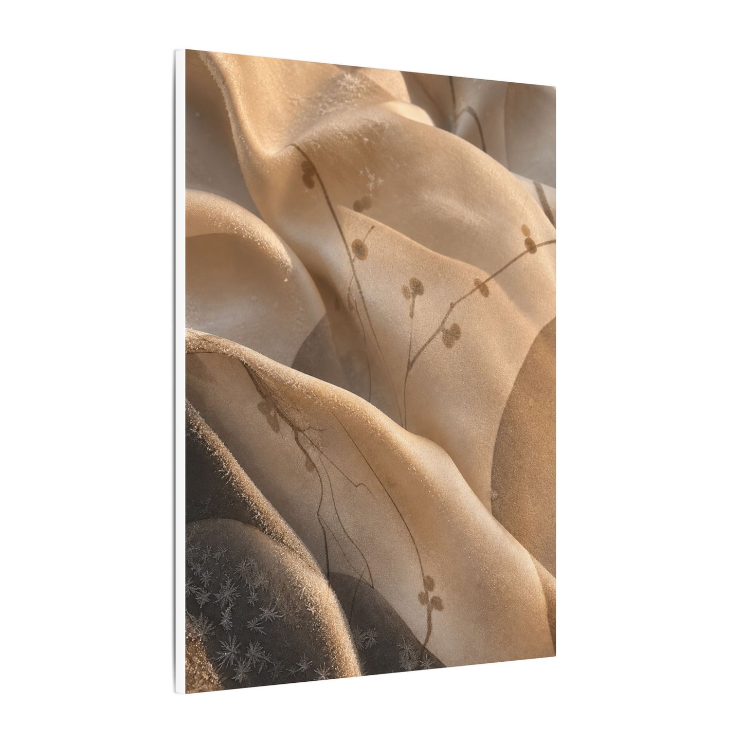 Japandi Silk Drape in Golden Hour | Japanese Pattern Canvas Art