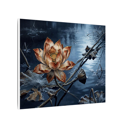 Winter Lotus Flower Broken Beauty Canvas Art | Healing Decor