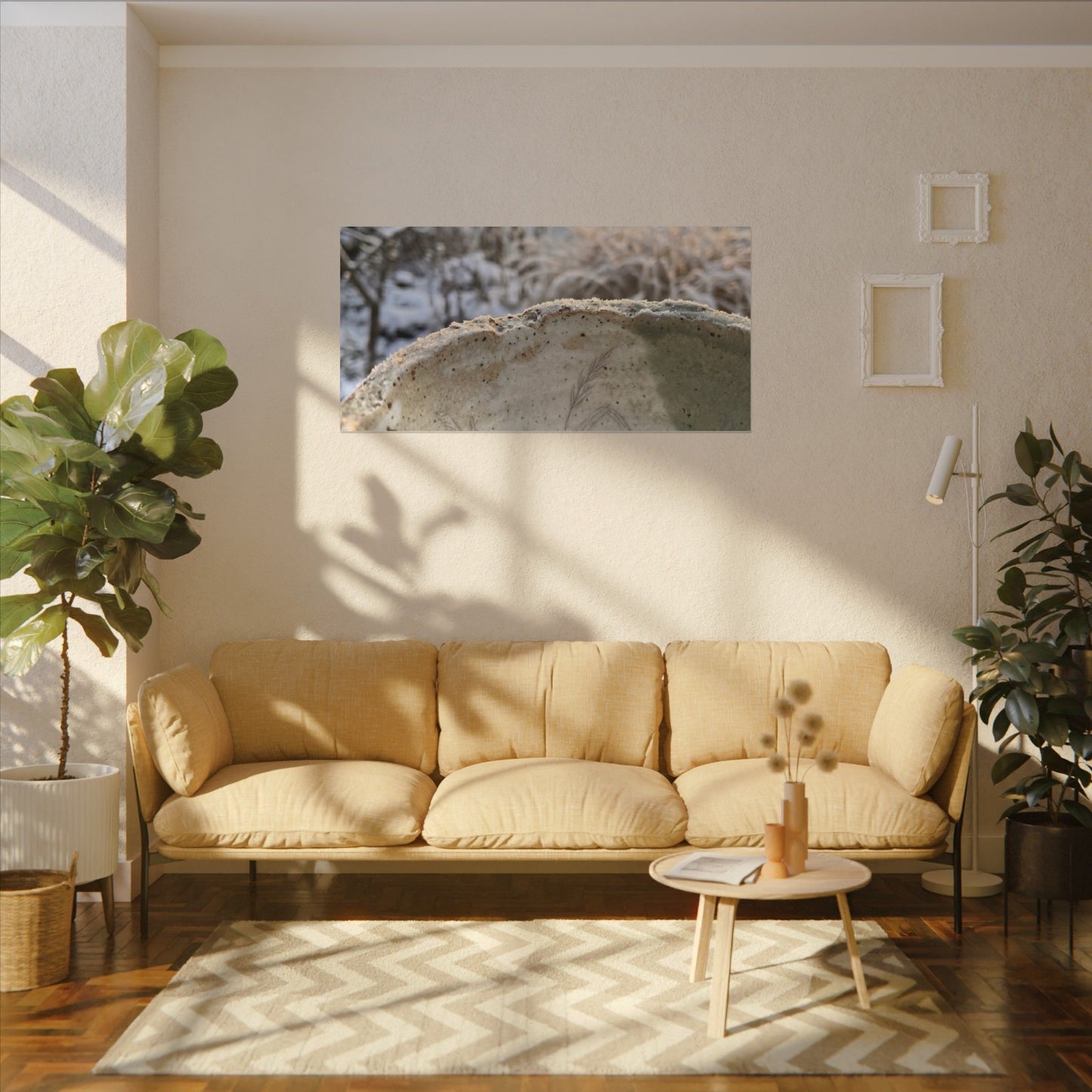 Ceramic Bowl Canvas Art | Winter Japandi Minimal Line Art