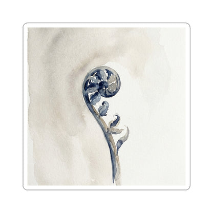Mono No Aware Fern Unfurling Sticker - Japandi Watercolor