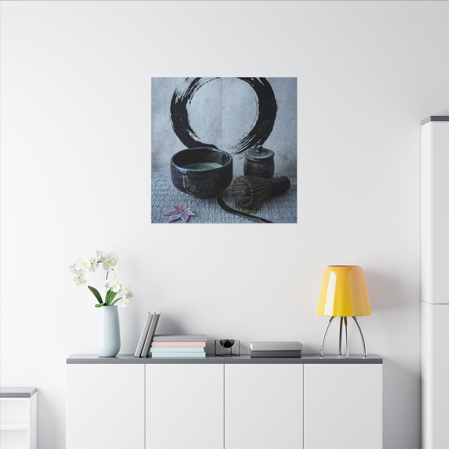 Tea Ceremony Canvas Art | Winter Zen Enso Art